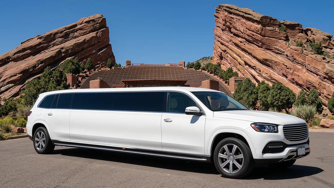 Estes Park white Mercedes GLS 18 passenger stretch limo