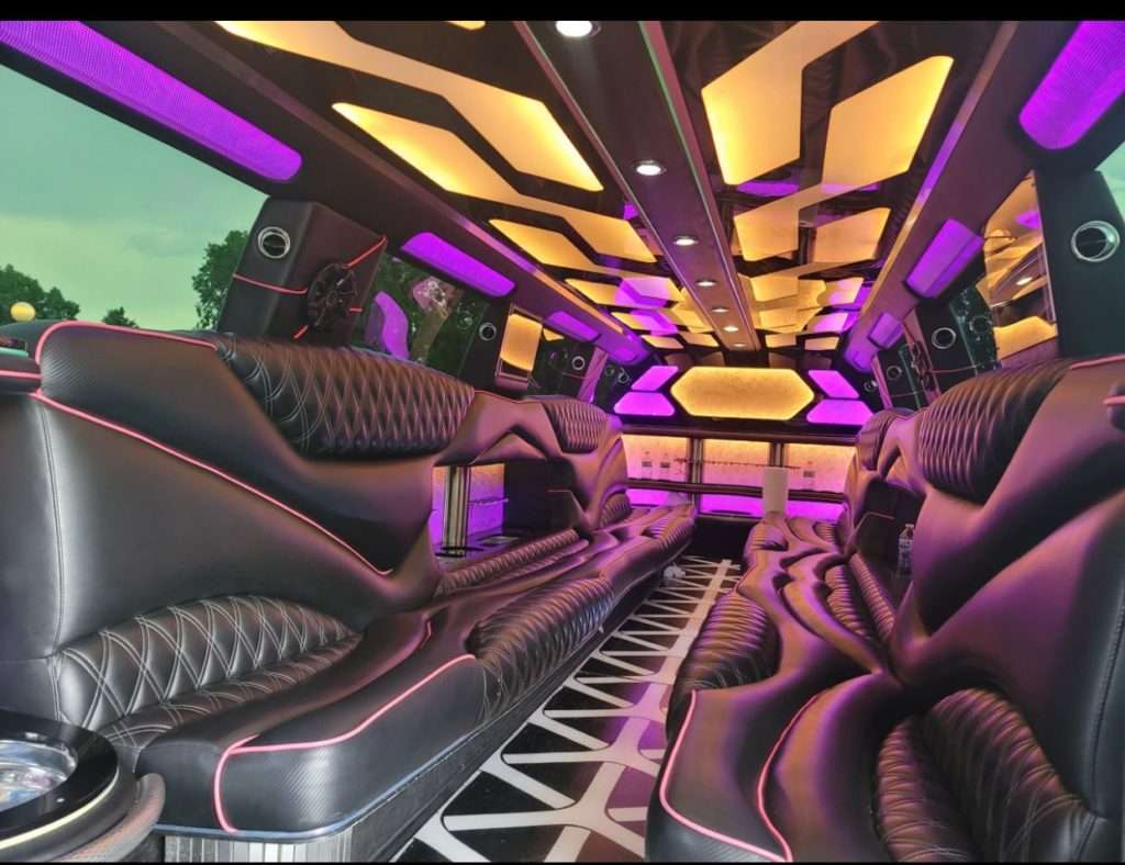 White 20-passenger Escalade stretch limo in Estes Park